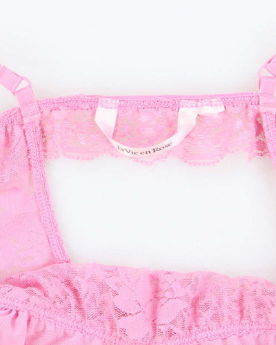 Vintage Y2k 00s La Vie En Rose Lace Slip Dress -  S