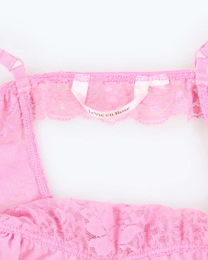 Vintage Y2k 00s La Vie En Rose Lace Slip Dress -  S