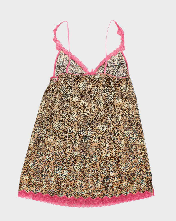 Vintage Y2k 00s Jezebel Leopard Print Slip Dress - S