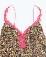 Vintage Y2k 00s Jezebel Leopard Print Slip Dress - S
