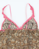 Vintage Y2k 00s Jezebel Leopard Print Slip Dress - S
