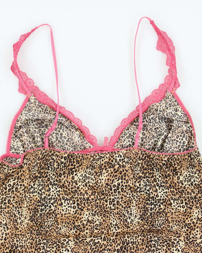 Vintage Y2k 00s Jezebel Leopard Print Slip Dress - S