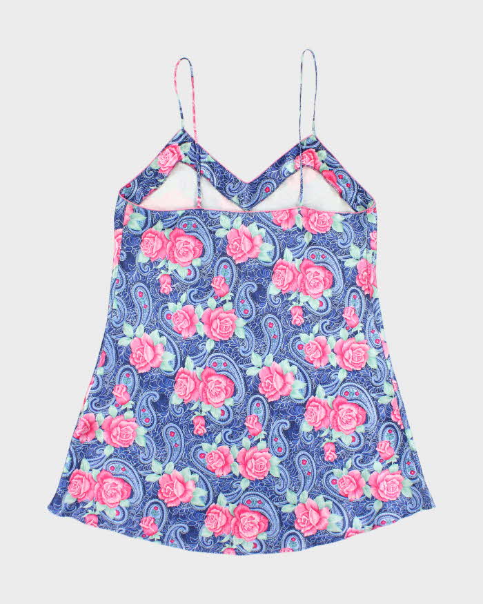 Vintage 90s Sleep Solutions Floral Satin Slip Dress - L