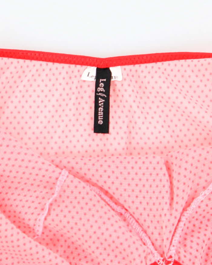 Vintage Y2k 00s Leg Avenue Mesh Polka Dot Halter Slip Dress - S