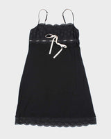 Vintage Y2k 00s Eberjey Black Slip Dress - S