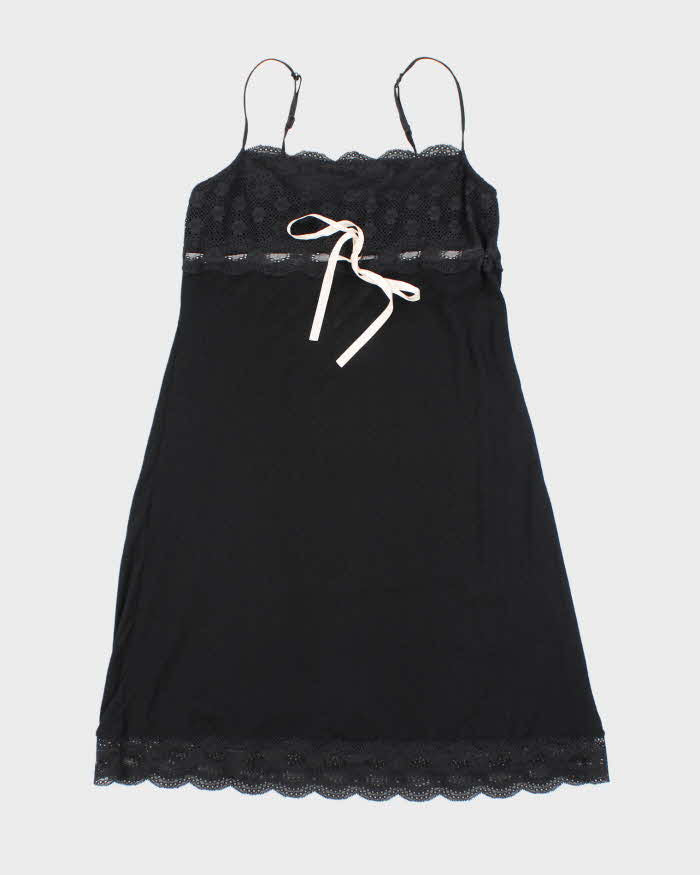 Vintage Y2k 00s Eberjey Black Slip Dress - S