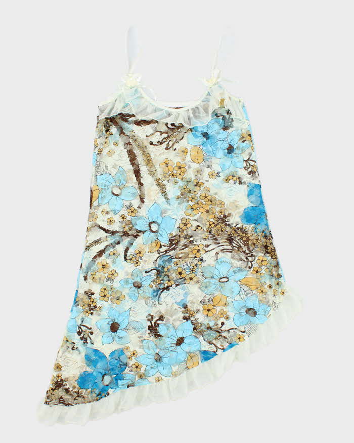 Vintage Y2k 00s Floral Lace Slip Dress - S