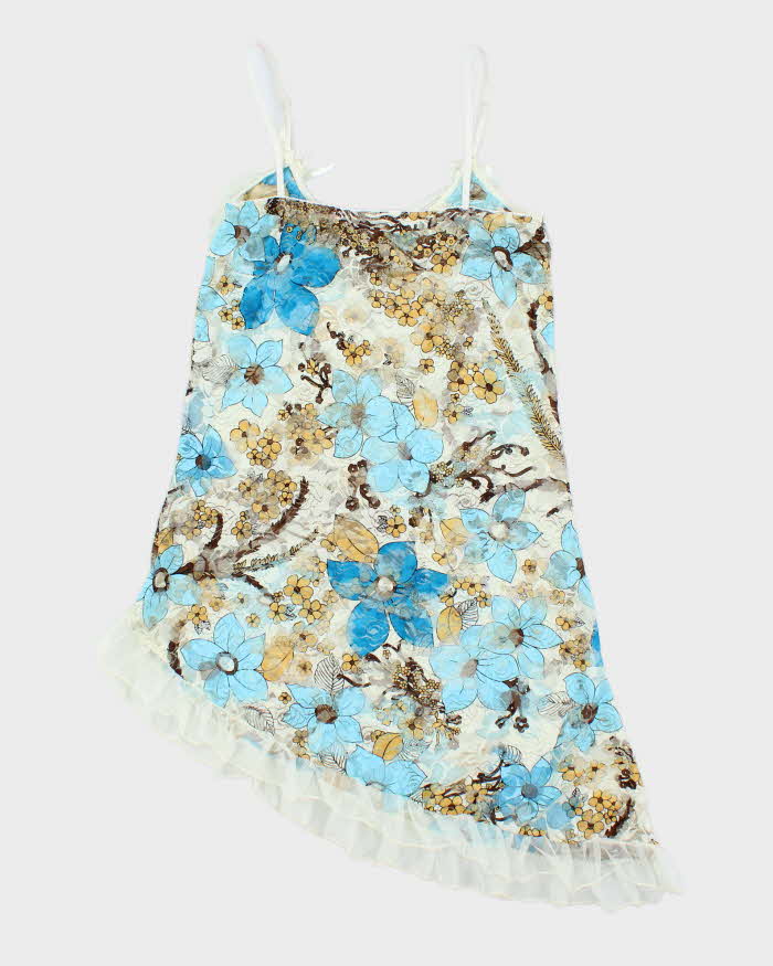 Vintage Y2k 00s Floral Lace Slip Dress - S