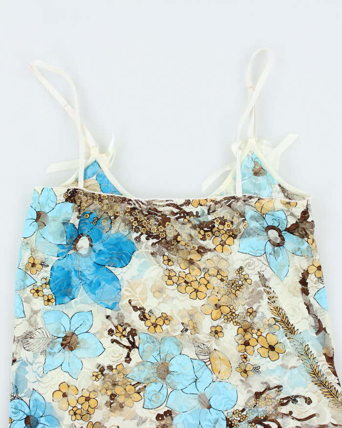 Vintage Y2k 00s Floral Lace Slip Dress - S