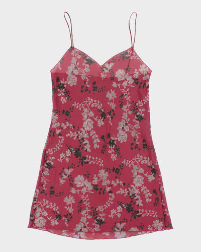 Vintage Y2k 00s Calvin Klein Floral Mesh Slip Dress - M