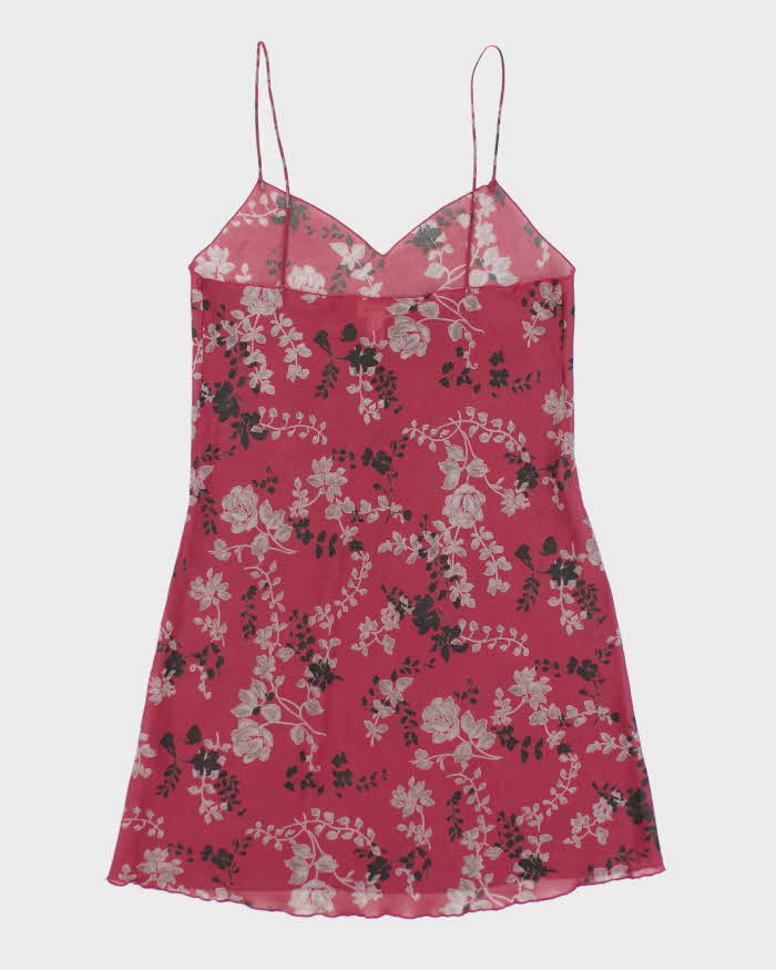 Vintage Y2k 00s Calvin Klein Floral Mesh Slip Dress - M