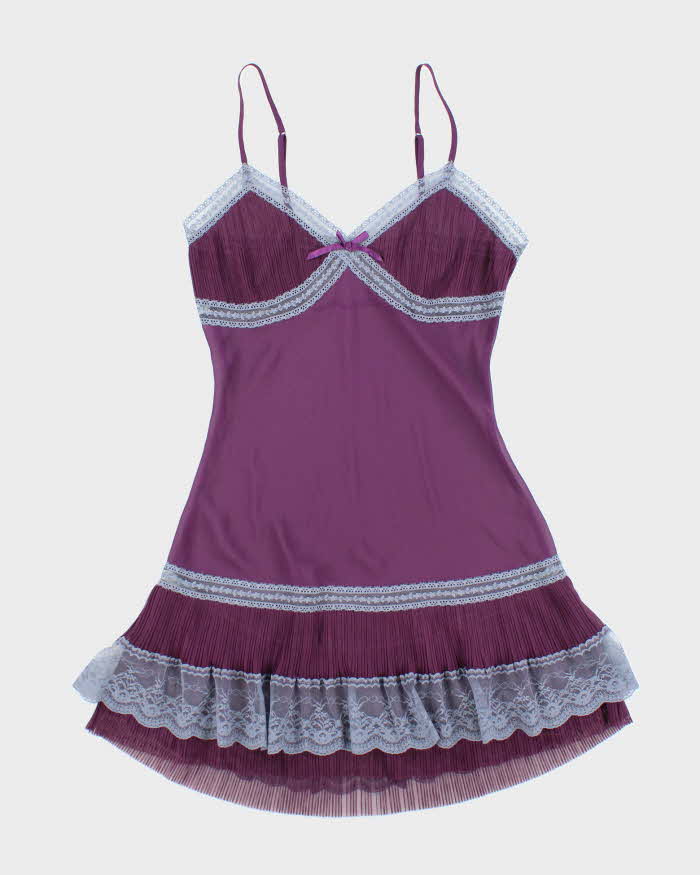 Vintage Y2k 00s La Vie En Rose Mesh Slip Dress - S