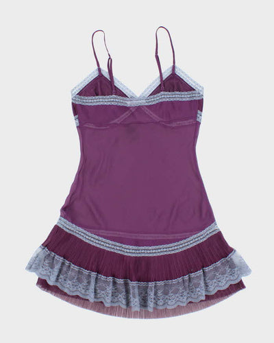 Vintage Y2k 00s La Vie En Rose Mesh Slip Dress - S