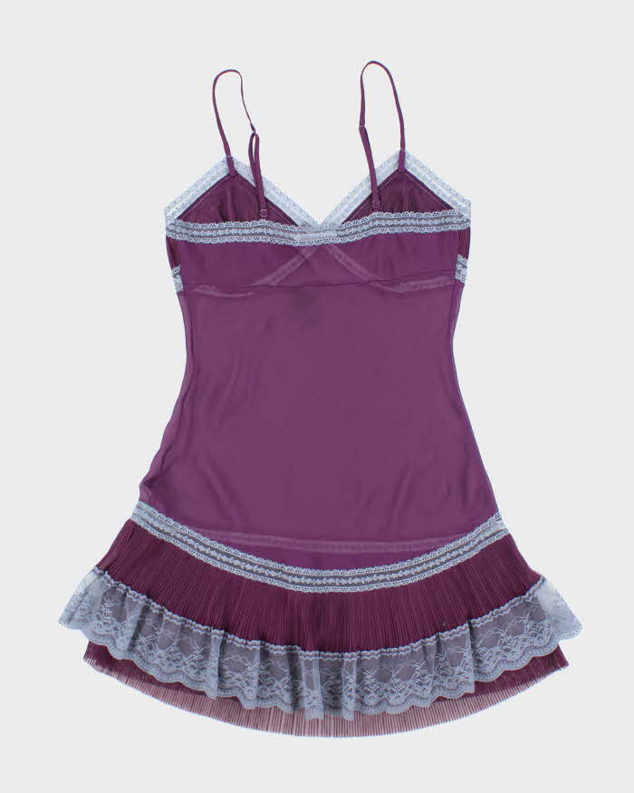 Vintage Y2k 00s La Vie En Rose Mesh Slip Dress - S