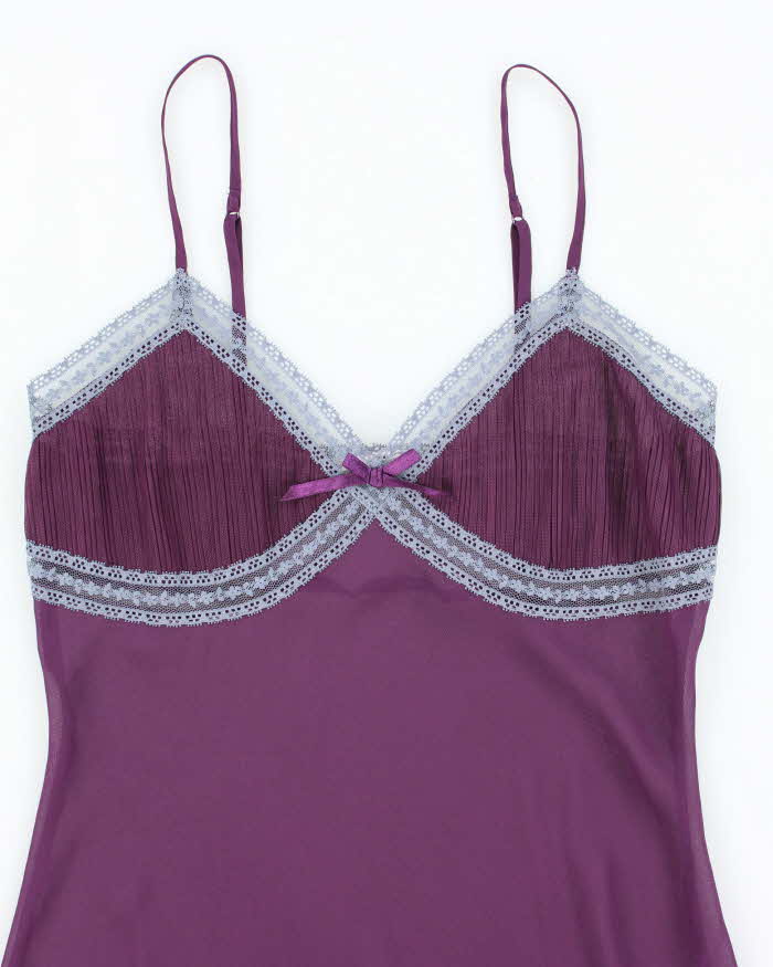 Vintage Y2k 00s La Vie En Rose Mesh Slip Dress - S