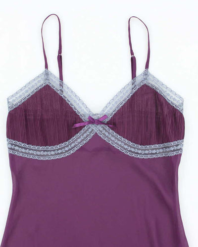 Vintage Y2k 00s La Vie En Rose Mesh Slip Dress - S