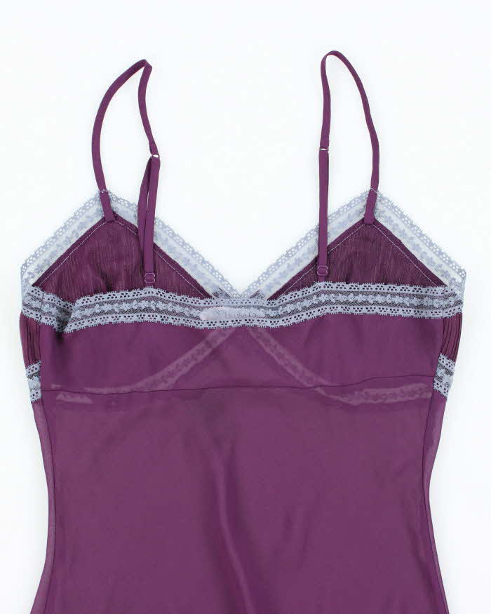 Vintage Y2k 00s La Vie En Rose Mesh Slip Dress - S