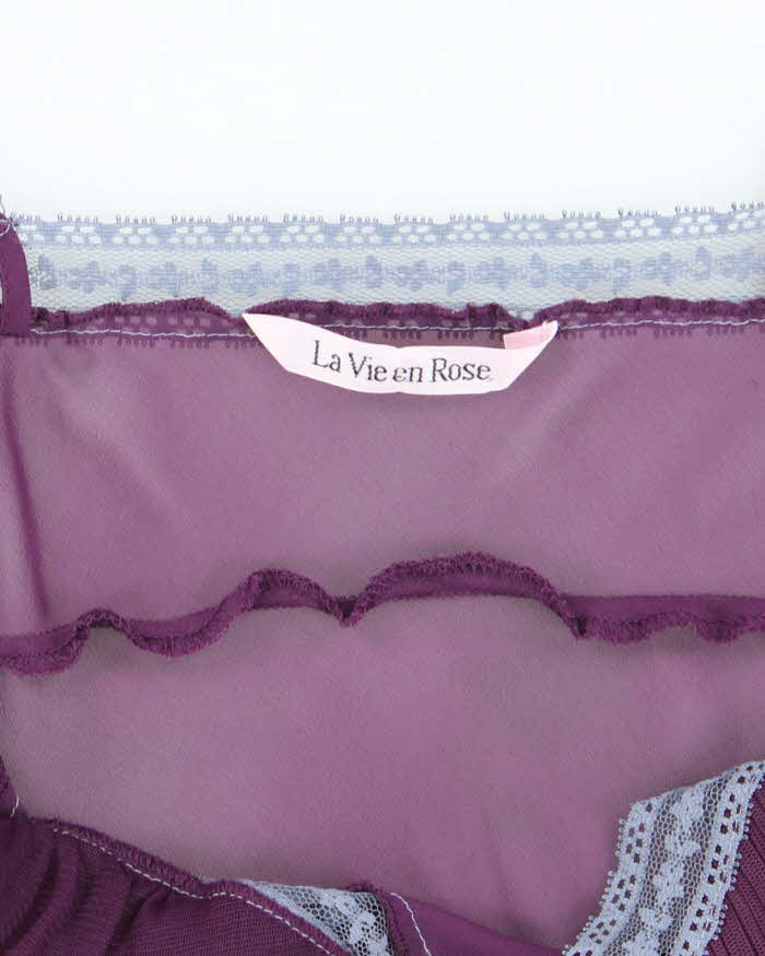 Vintage Y2k 00s La Vie En Rose Mesh Slip Dress - S