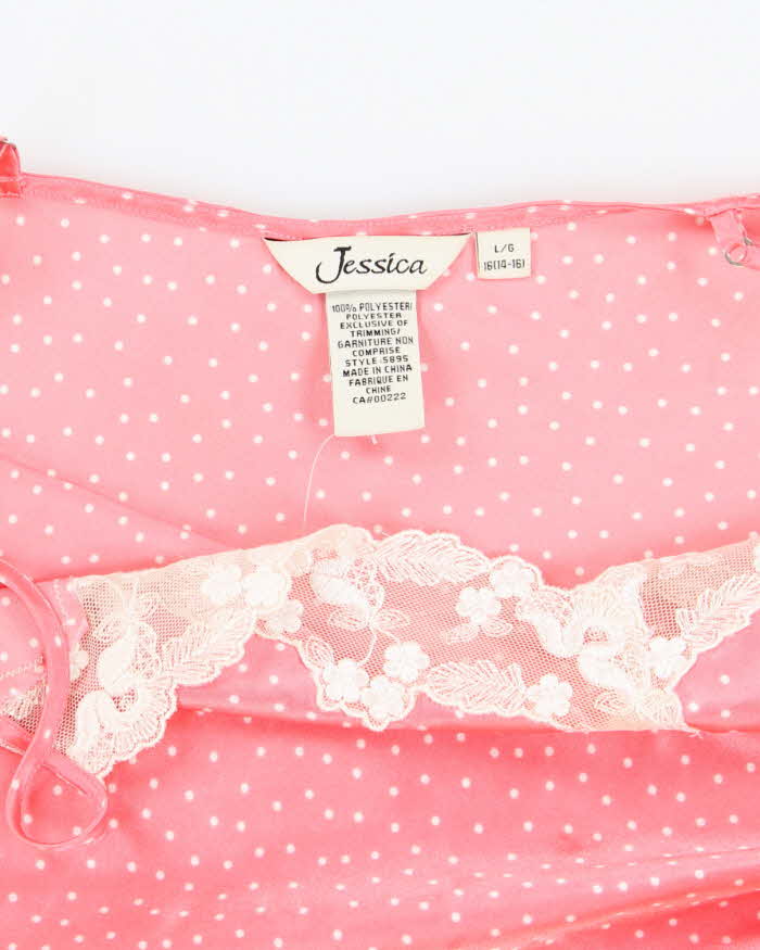 Vintage 90s Jessica Polka Dot Slip Dress - L