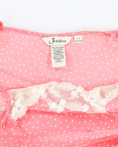 Vintage 90s Jessica Polka Dot Slip Dress - L