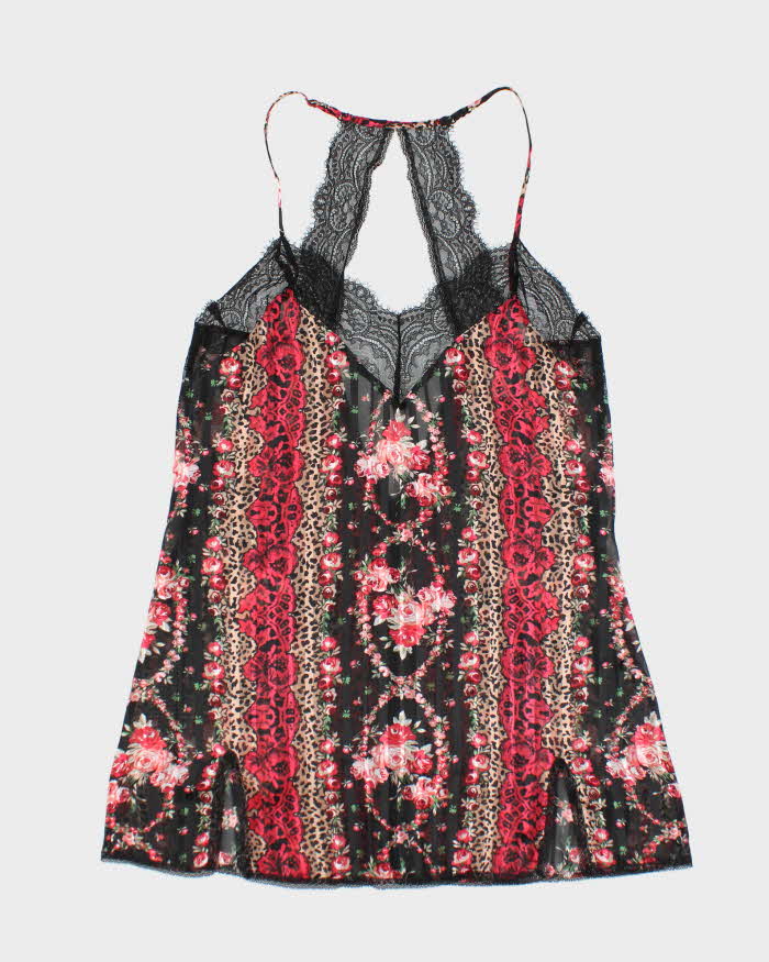 Vintage Y2k 00s In Bloom Mesh Slip Dress - M