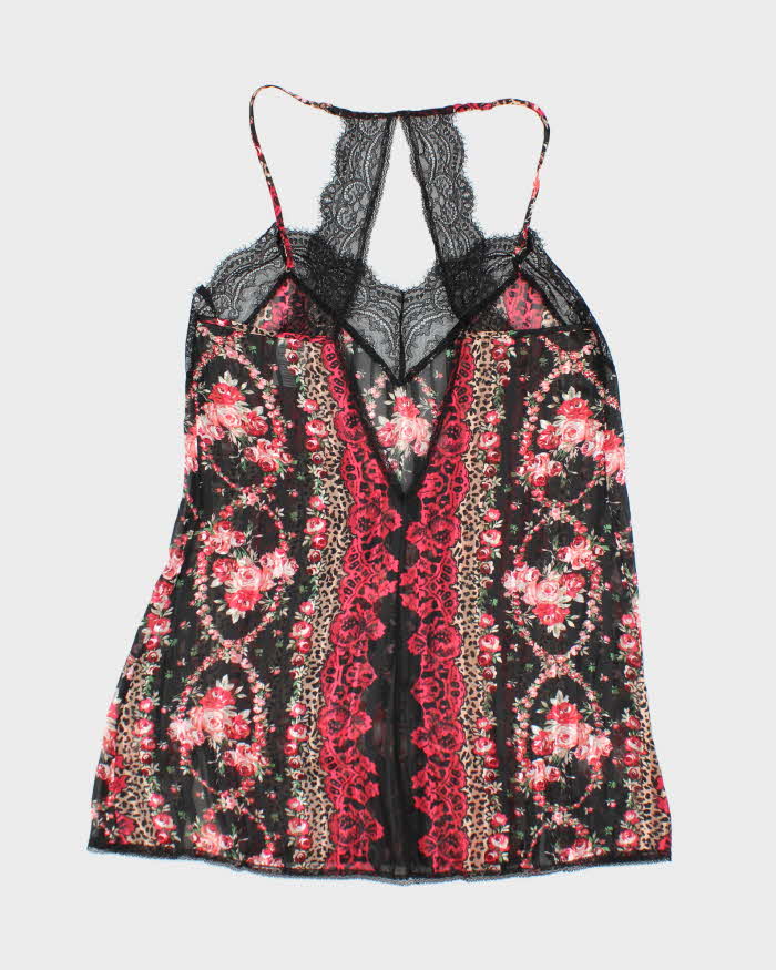 Vintage Y2k 00s In Bloom Mesh Slip Dress - M