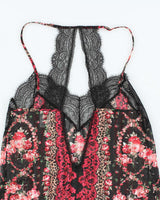 Vintage Y2k 00s In Bloom Mesh Slip Dress - M