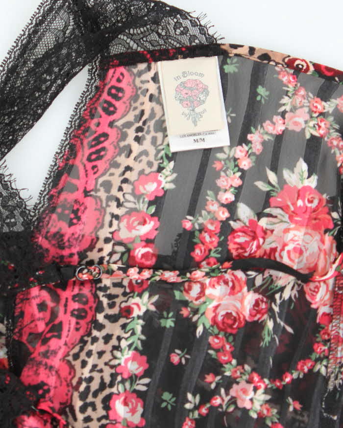 Vintage Y2k 00s In Bloom Mesh Slip Dress - M