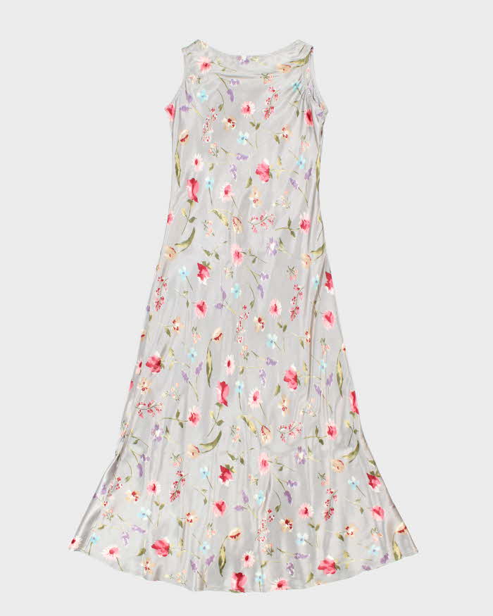 Vintage 90s Le Chateau Floral Satin Dress - M