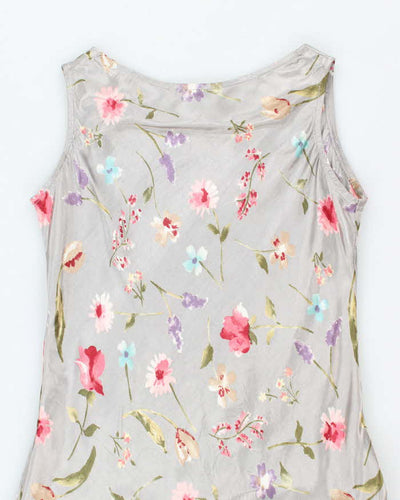 Vintage 90s Le Chateau Floral Satin Dress - M