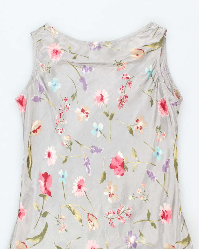 Vintage 90s Le Chateau Floral Satin Dress - M