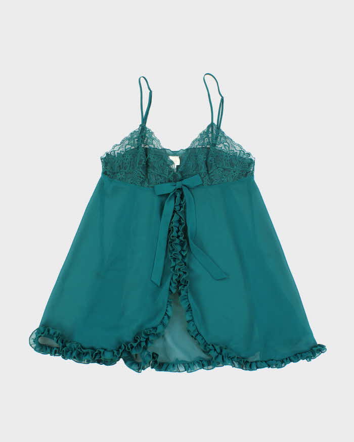 Vintage 90s 00s La Senza Mesh Ruffle Slip Dress- M