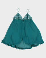 Vintage 90s 00s La Senza Mesh Ruffle Slip Dress- M