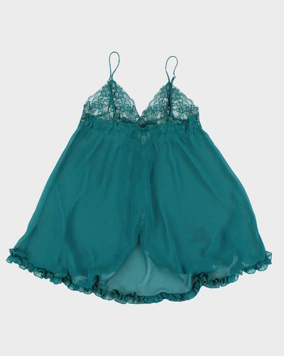 Vintage 90s 00s La Senza Mesh Ruffle Slip Dress- M