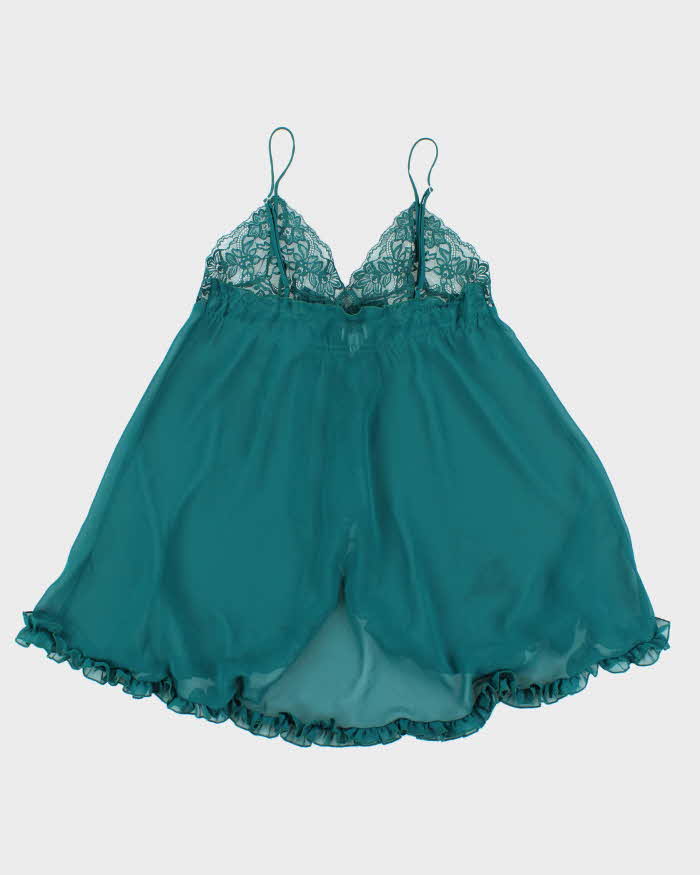 Vintage 90s 00s La Senza Mesh Ruffle Slip Dress- M