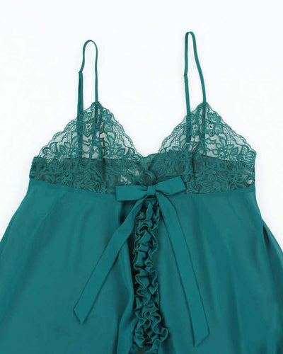 Vintage 90s 00s La Senza Mesh Ruffle Slip Dress- M