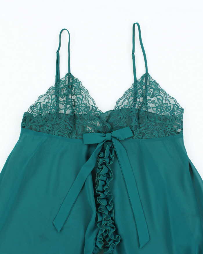 Vintage 90s 00s La Senza Mesh Ruffle Slip Dress- M