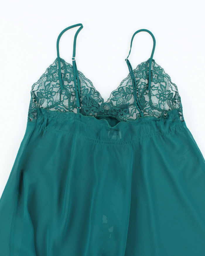 Vintage 90s 00s La Senza Mesh Ruffle Slip Dress- M