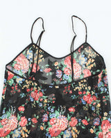Vintage 90s Linda Bis Sheer Floral Slip Dress- M