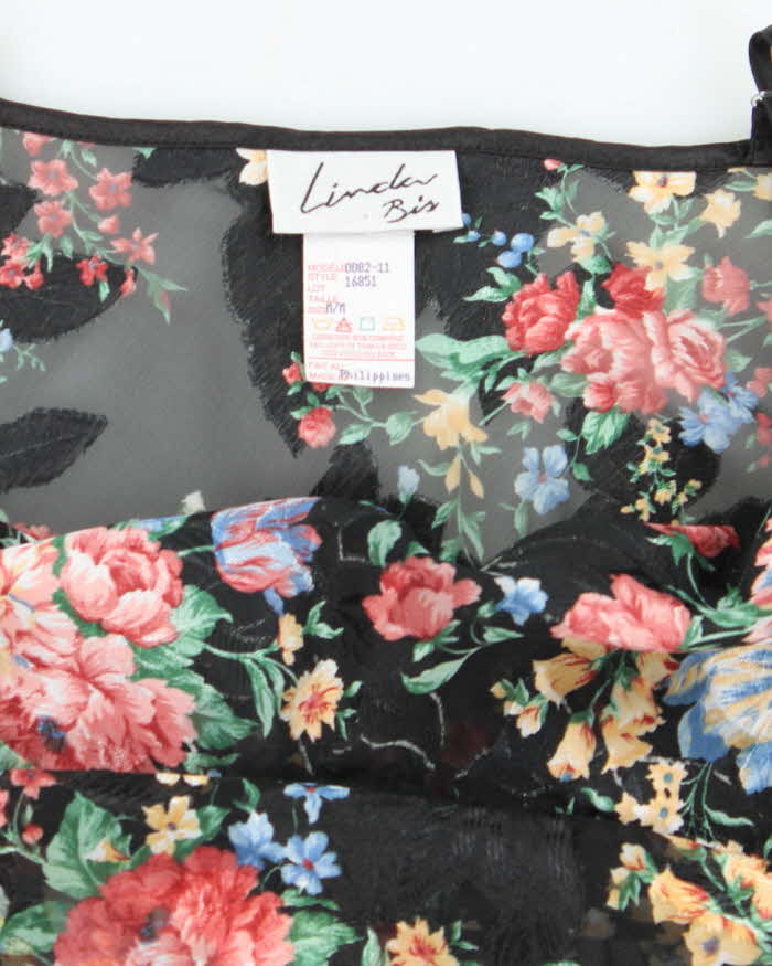Vintage 90s Linda Bis Sheer Floral Slip Dress- M Rokit Vintage 90s Linda Bis Sheer Floral Slip Dress- M Rokit
