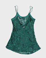 Vintage 90s Versailles Mesh Velvet Slip Dress - M