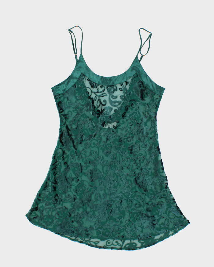 Vintage 90s Versailles Mesh Velvet Slip Dress - M