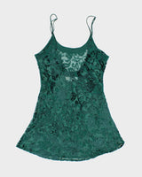 Vintage 90s Versailles Mesh Velvet Slip Dress - M