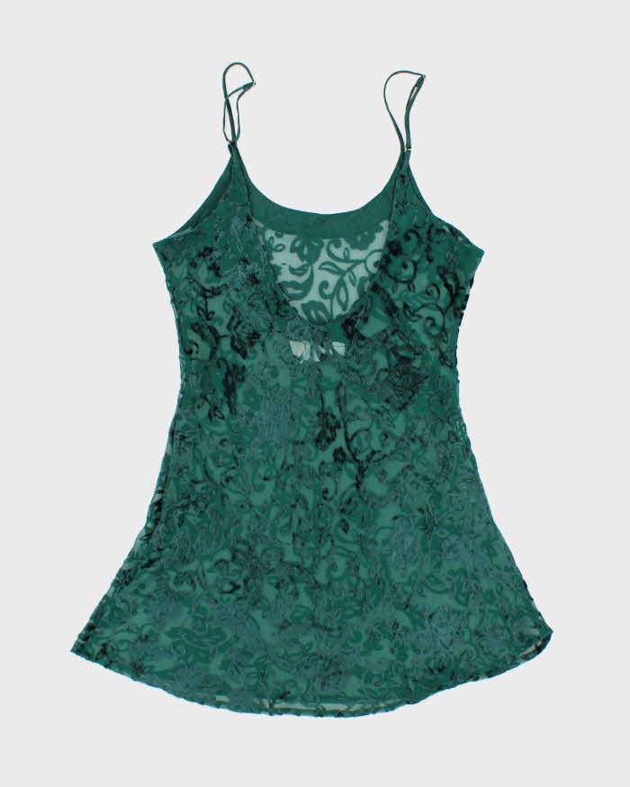Vintage 90s Versailles Mesh Velvet Slip Dress - M
