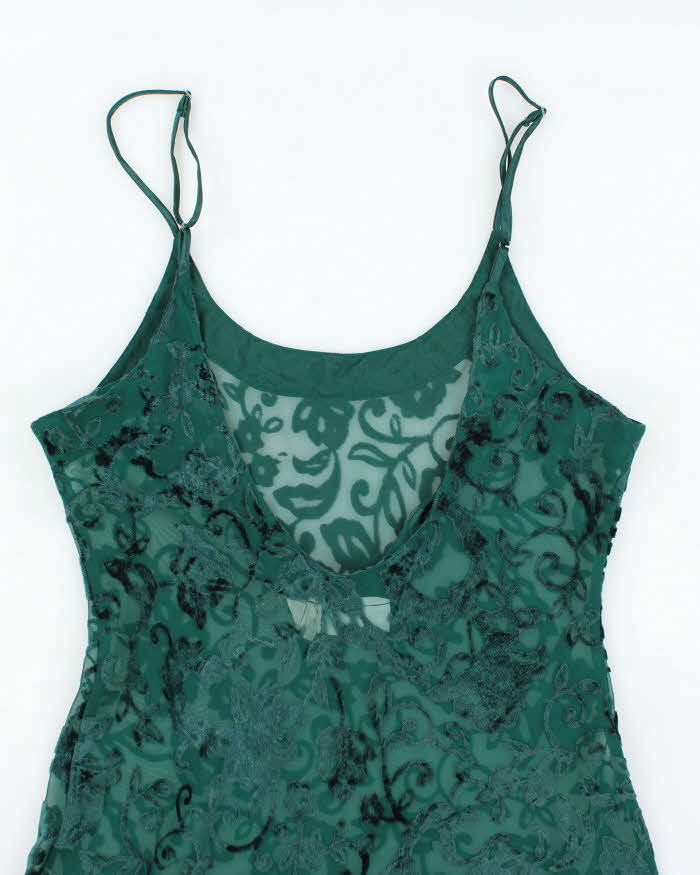 Vintage 90s Versailles Mesh Velvet Slip Dress - M