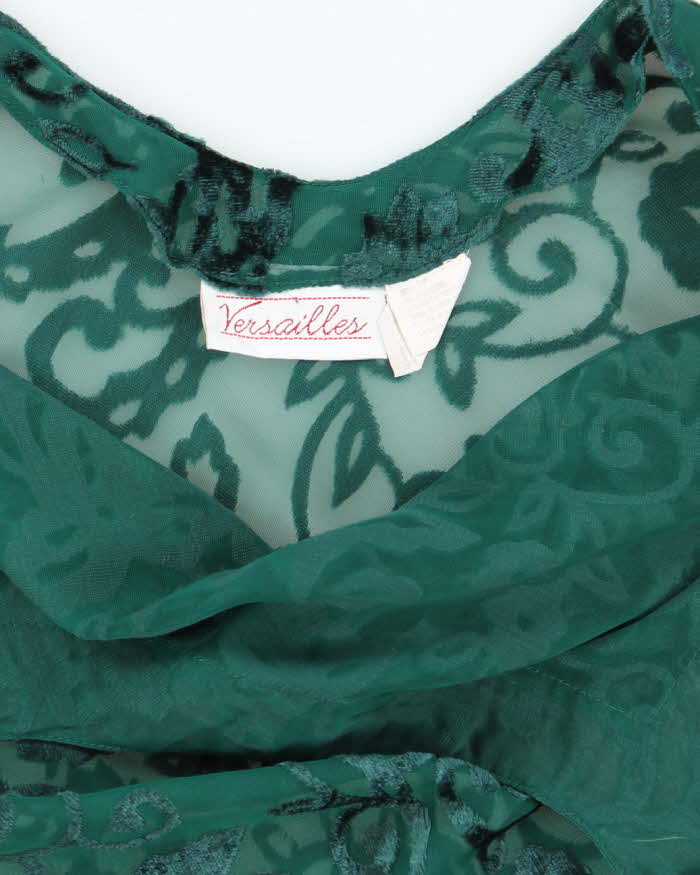Vintage 90s Versailles Mesh Velvet Slip Dress - M