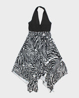 Vintage Y2k 00s Bebe Handkerchief Hem Halter Neck Dress - S