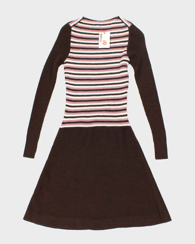 Deadstock Vintage 70s Audrey Long Sleeve Knit Dress - XS