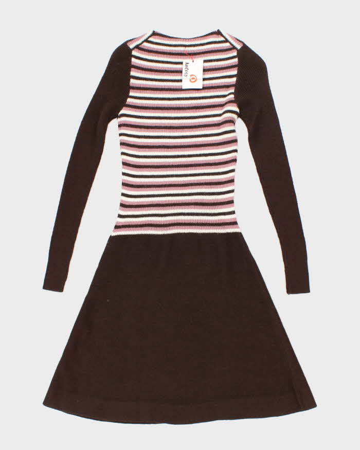 Deadstock Vintage 70s Audrey Long Sleeve Knit Dress - XS