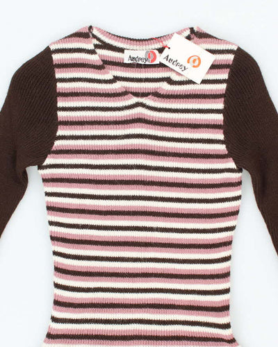 Deadstock Vintage 70s Audrey Long Sleeve Knit Dress - XS